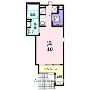 ユズリハ五十人町【104号室】の間取り