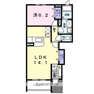 メゾン・ラ・フォンテーヌ【1階】の間取り