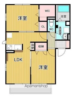 宮城県岩沼市桑原2丁目【アパート】の間取り