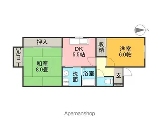 ハピネスⅡ【2階】の間取り