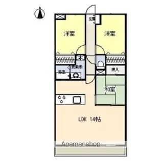 ヴェルベデーレ陸前【2階】の間取り