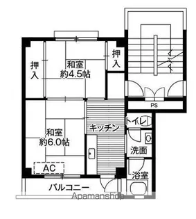 ビレッジハウス白鳥【2302号室】の間取り
