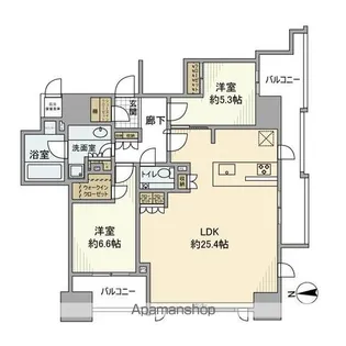 クラッシィハウス大手町ザ・スイート【12階】の間取り