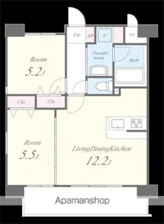 ホワイトアゲート博多【4階】の間取り