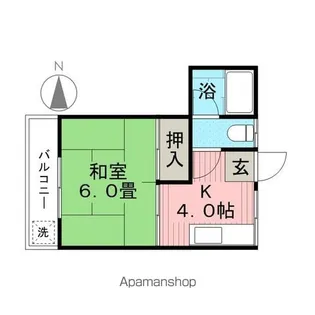 扇荘【202号室】の間取り