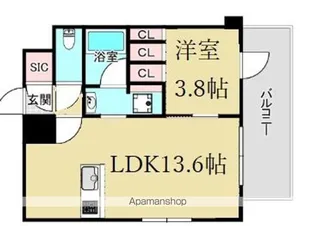 ファインレジデンス福島海老江【8階】の間取り