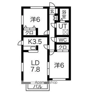 ラシーヌA棟【1階】の間取り
