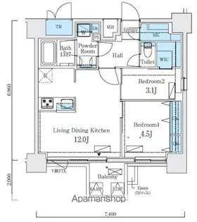 リビオメゾン新大橋【5階】の間取り
