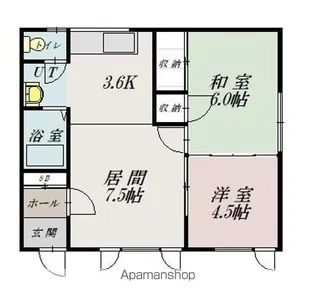 コーポかんばらⅠ【2F-3号室】の間取り