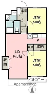 コーポ中山A棟【2階】の間取り
