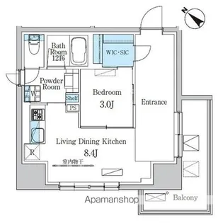 デュオフラッツ池尻大橋【8階】の間取り