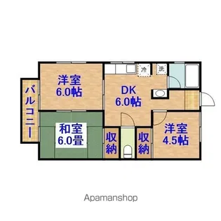 スカイハイツA棟【1階】の間取り