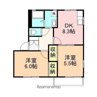 リバーサイドハイム B【2階】の間取り