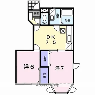 メゾン.ド ファミーユB【1階】の間取り