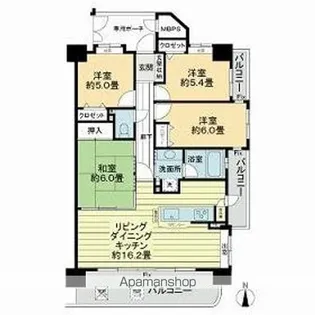 ライオンズマンション岐阜シティ【606号室】の間取り