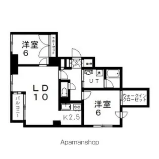 レーベン野幌【5階】の間取り