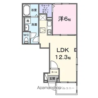 メゾン ド グリシーヌ【1階】の間取り