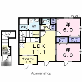 サンライト舟入【2階】の間取り