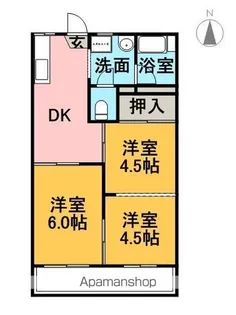 タウン66C棟【203号室】の間取り