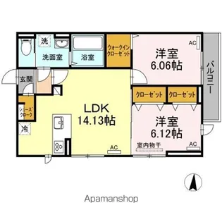 グランディール南佐古【2階】の間取り
