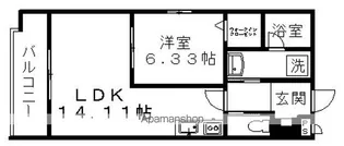 カーサ・デ・ソーラー鷹匠【203号室】の間取り