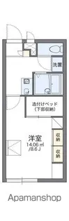 レオパレス若草【106号室】の間取り