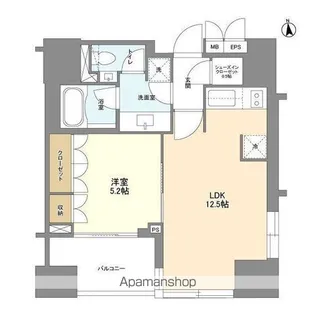 ラサンテ麻布十番【10階】の間取り