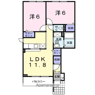 ベル・コリーヌ弐番館【1階】の間取り