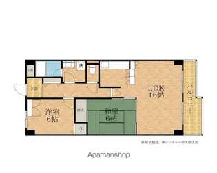 COLLECTION東岸和田【605号室】の間取り