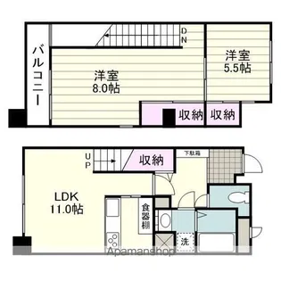 SEI ARATA【205号室】の間取り
