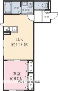 エスパシオーキューブルー【1階】の間取り