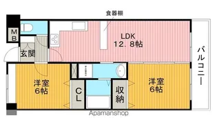 ゴールデングリタ豊中上野【5階】の間取り