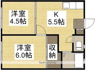 中庄サンプラザ B【203号室号室】の間取り