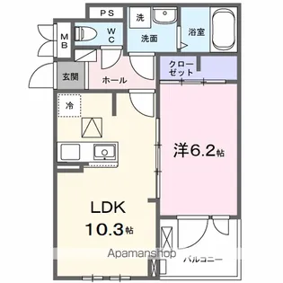 ラフィナート ナガタ【1階】の間取り