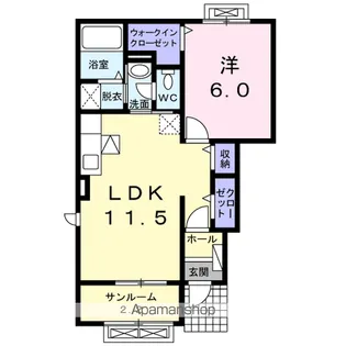 ラ・フォンテK Ⅱ【1階】の間取り