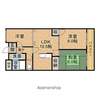 一富マンションⅡ【302号室】の間取り