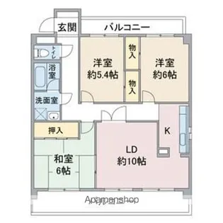 ソレイユ社ヶ丘【1階】の間取り