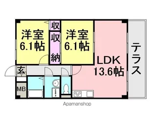 アネモス壱番館【105号室】の間取り