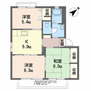 グランドメゾン中之町【202号室】の間取り