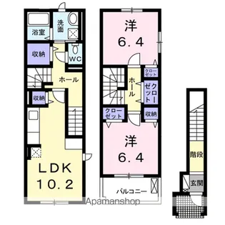 コーポ勢多Ⅵ番館【2階】の間取り