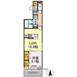 セレスティア助光 B棟【2階】の間取り