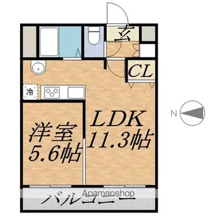 ハイム神原【203号室】の間取り