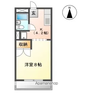 アポリネールハイム【105号室】の間取り
