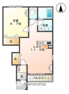 ラルク【103号室】の間取り