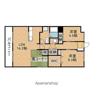 ヴィーブル東若林【4-A号室】の間取り