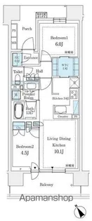 パークホームズ登戸ステーションアヴェニュー【6階】の間取り