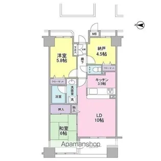 ラフィーネデュオ【8階】の間取り