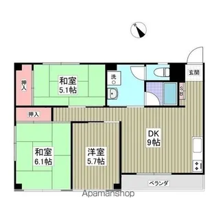 ヴィラ代官山北棟【3階】の間取り