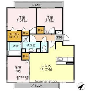 ル・クプル B棟【2階】の間取り