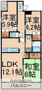 セルヴェール【201号室】の間取り